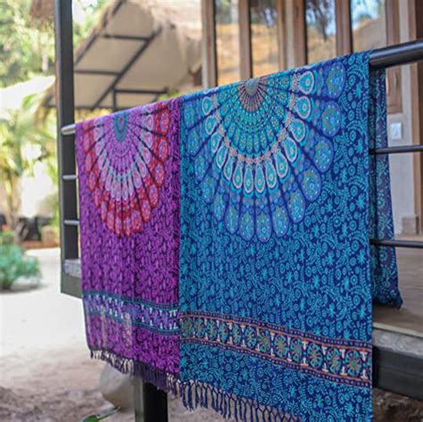 Boho Chic Pareo Mandala Pareo Bikini Swimsuit Cover Up Beach Dress Wrap Pink Peacock