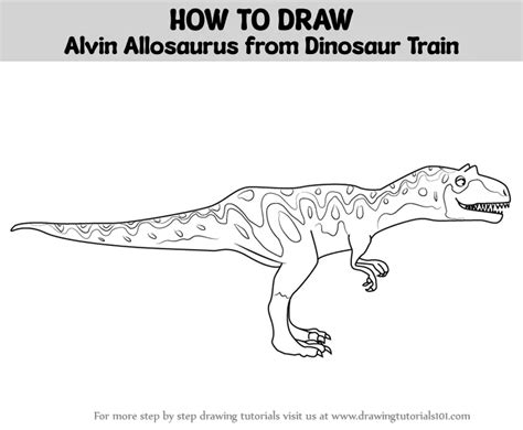 How To Draw Alvin Allosaurus From Dinosaur Train Dinosaur Train Step