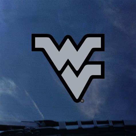 WVU Silver Flying WV Logo Decal