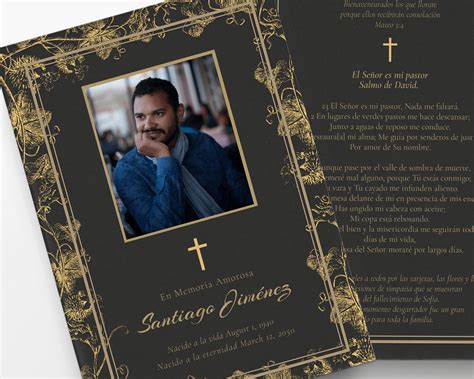 Spanish Funeral Program Template Funeral Card Funeral Template