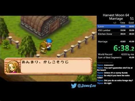 Harvest Moon 64 Marriage Speedrun 41 18 YouTube