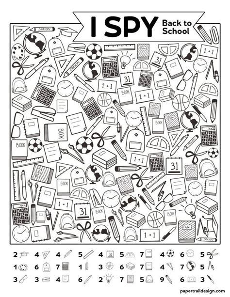 Free Printable I Spy Back to School Activity - Paper Trail Design ...