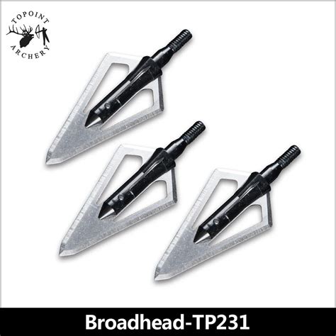 Topoint Archery Pcs Broadheads Stainless Steel Hunting Arrowheads