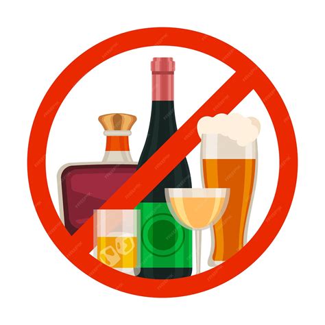 Premium Vector No Alcohol Icon Alcoholic Drink Prohibition Sign With