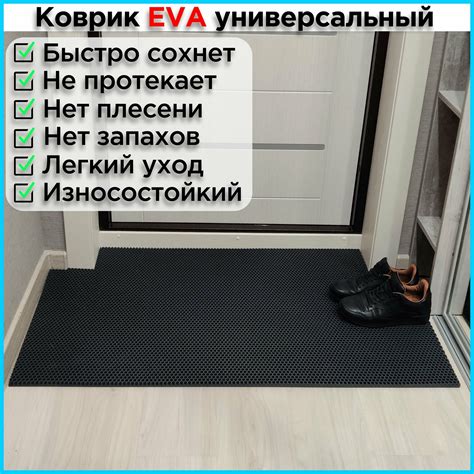 Коврик придверный EVA 80 х 50 см в прихожую грязезащитный напольный ...