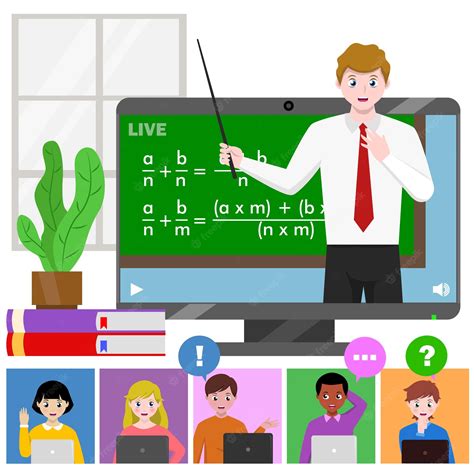 Premium Vector | Online learning webinair online class school teacher ...