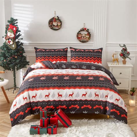 Amazon Lamejor Christmas Duvet Cover Set King Size Soft Christmas