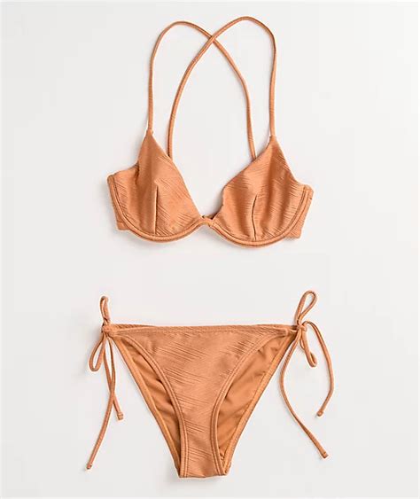 Damsel Nia Crosshatch Nude Super Cheeky Braga De Bikini