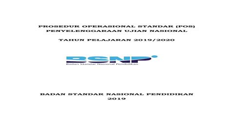 PROSEDUR OPERASIONAL STANDAR POS PENYELENGGARAAN UJIAN PDF Document