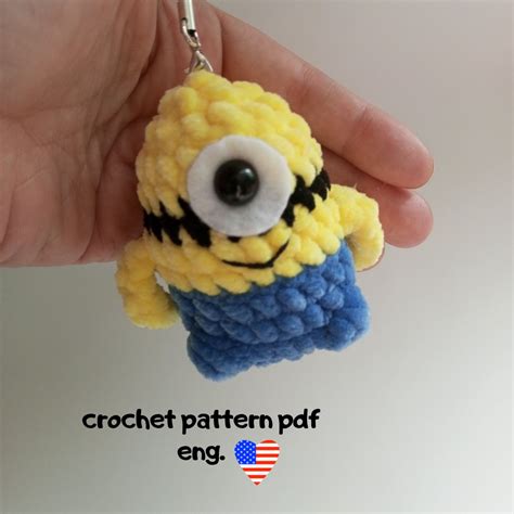 Minion Keychain Crochet Pattern Small Toy Accessory Inspire Uplift