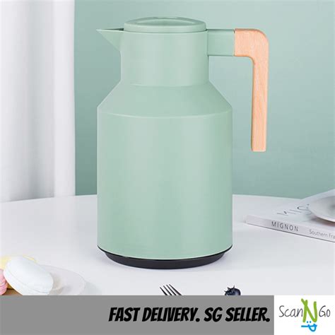 SG Seller THERMAL FLASK Nordic Design Vacuum Jug 1 Litre Hot Water Bottle Modern Design Glass
