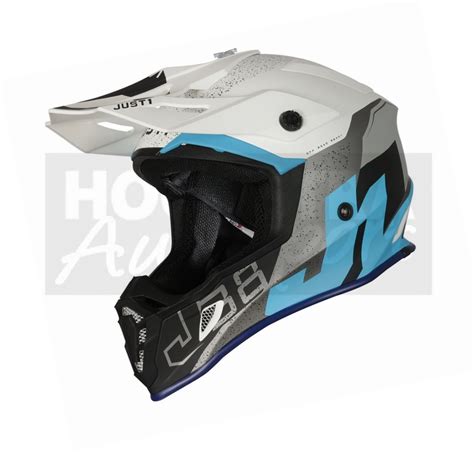 JUST1 Helmet J38 Korner Light Bleu-White Matt - Hoogstra Autosport