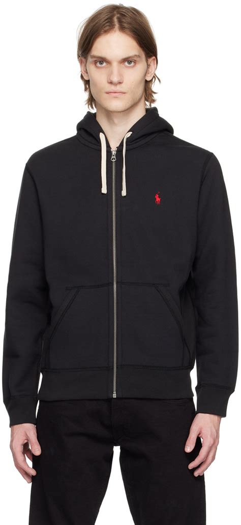 Polo Ralph Lauren Black Full Zip Hoodie Polo Ralph Lauren