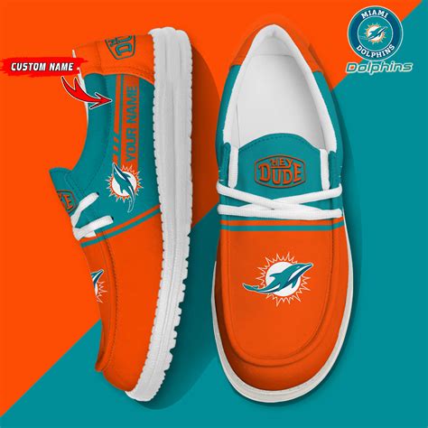 Miami Dolphins Football Hey Dude Canvas Loafer Shoes – Custom Name – Nousty