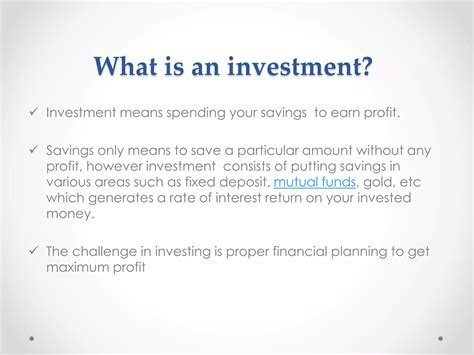Savings vs investment | PPTX