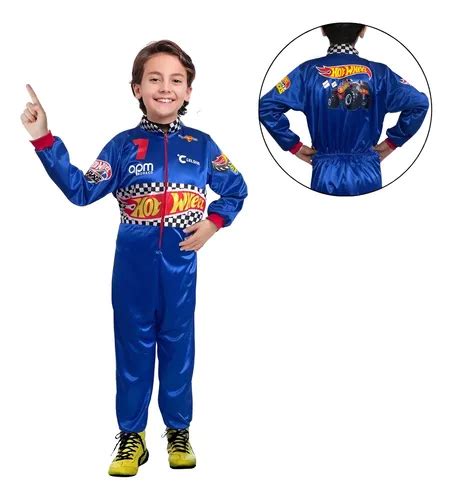 Disfraz Hotwheel Ni O Cosplay Piloto De Carreras Monster Truck Hot