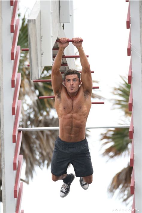 Zac Efron Shirtless Baywatch Movie Set Pictures Popsugar Celebrity