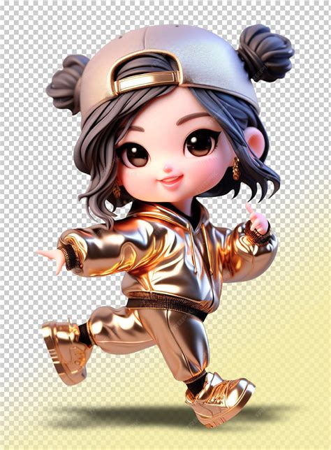 Premium Psd Psd 3d Cartoon Girl Hip Hop Dancer