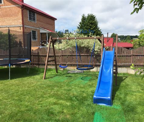 Детская деревянная горка "Луна" | Игровые комплексы