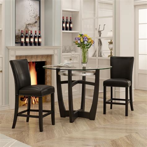 Amazon PADMA HOUSE Glass Counter Height Bar Table Stools Set Of 2