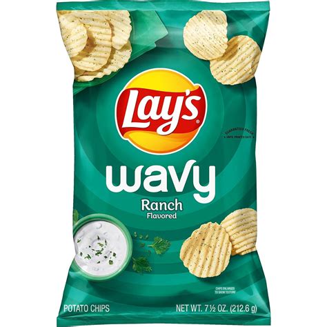 Lay S Wavy Ranch Flavored Potato Chips 7 75oz Amazon De