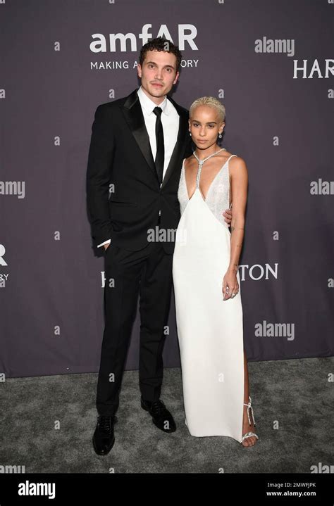 Actress Zoe Kravitz and boyfriend Karl Glusman attend amfARs Fashion