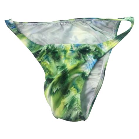 Fashion Man Sexy Moss Printing Enhancing Bikini Mini Briefs Underwear Gay Male Casual Jockstrap