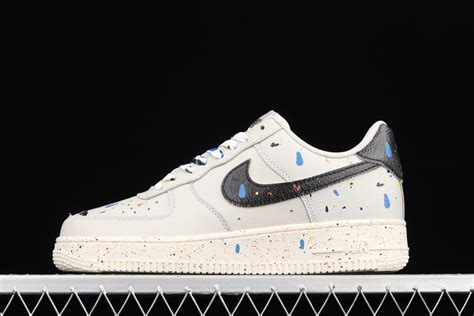 Cz Nike Air Force Low Paint Splatter Light Bone Black Sail