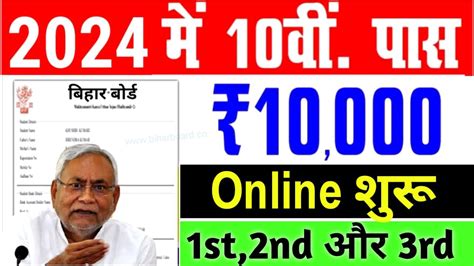 Bihar Board Matric Pass Scholarship 2024 Apply मैट्रिक पास 1st 2nd 3rd