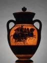 Amphora And Lid Storage Vessel With Chariot Race Works Toledo