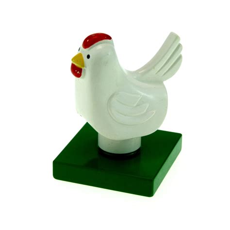 X Lego Duplo Tier Huhn Wei Platte Gr N Hahn Henne Duphen C Pb