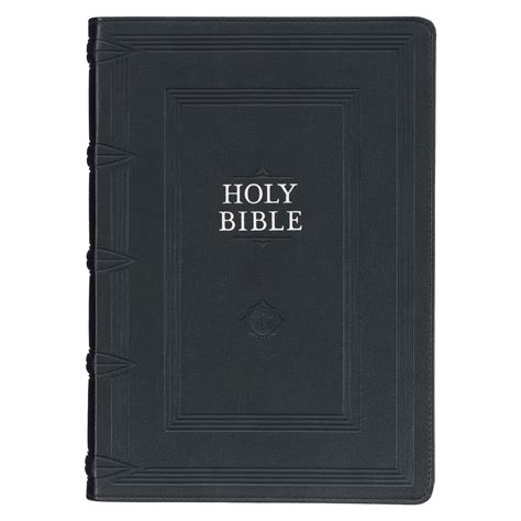 Black Faux Leather King James Study Bible with Thumb Index - KJV Bibles