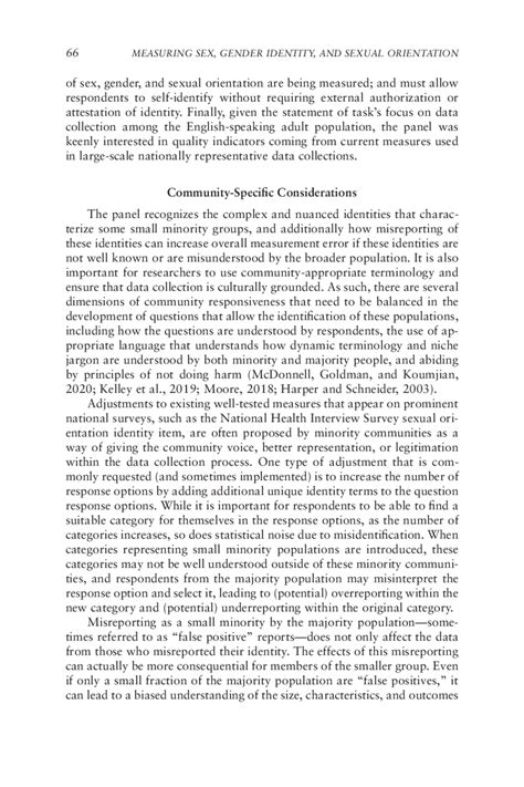 Scientific Criteria For Recommended Measures Measuring Sex Gender Identity And Sexual