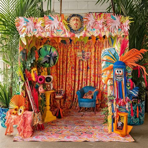 Photo Booth Setup with Props and Costumes at La Tomatina Festival Fun