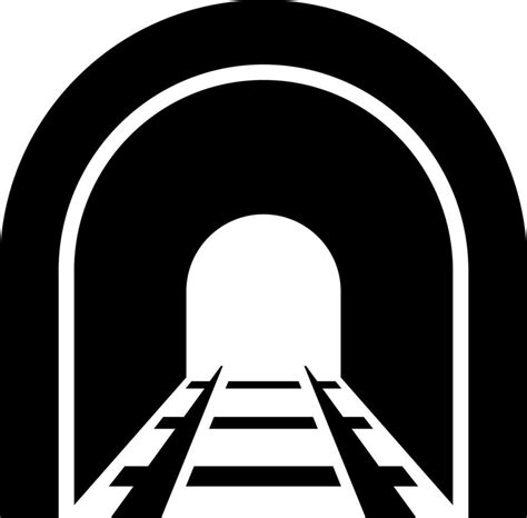Underground Railway Tunnel Icon In Black And White Color 24276727