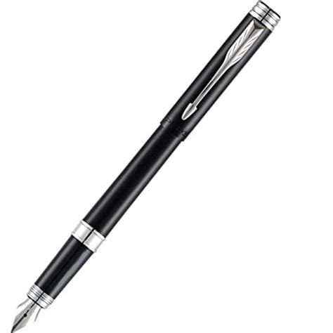 Parker Folio Standard Fountain Pen Chrome Trim Black Body With Refil