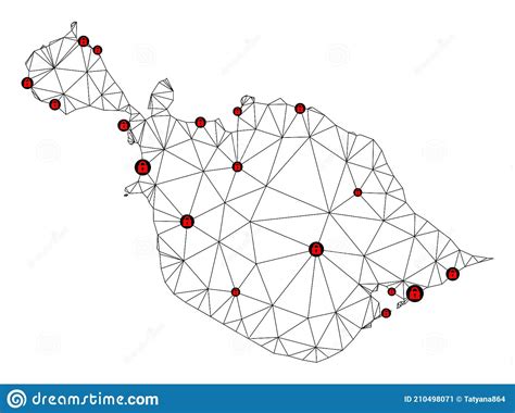 Mapa Vectorial De Malla De Red Poligonal Lockdown De Las Islas Heard Y