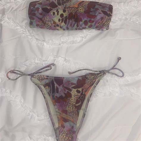H M Multicolored 2 Piece Bikini Set Depop