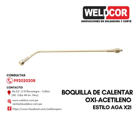 X21 H3 BOQUILLA DE CALENTAR OXIACETILENO ESTILO AGA X21 Weldcor