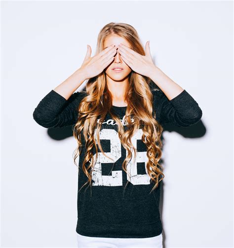 Beautiful Blond Girl In Swimsuit Eating Ice Cream Summer Hot Day Solar Flare Portrait On A