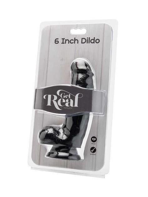 15 0cm Get Real Dildo with balls Black ToyJoy Ρεαλιστικά Ομοιώματα