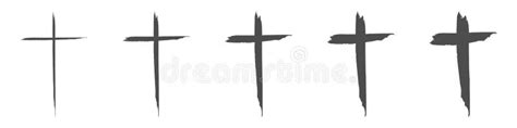 Set Hand Drawn Cross. Vector Cross Stock Illustration - Illustration of ...