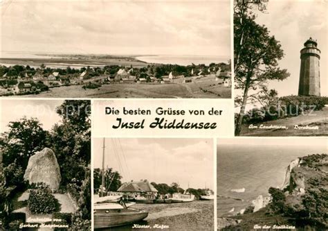 Ak Ansichtskarte Kloster Hiddensee Hafen Leuchtturm Dornbusch Kat