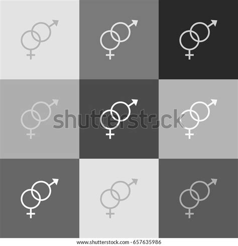 Sex Symbol Sign Vector Grayscale Version Stock Vector Royalty Free