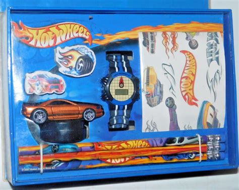 HOT WHEELS DIGITAL WATCH GIFT SET STICKERS PENCILS EBay