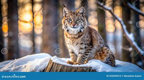 crouching bobcat   winter wonderland stunning wildlife photography