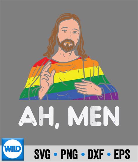 Jesus Svg Ah Rainbow Gay Jesus Christian Lgbt Pride Flag Svg Cut File Wildsvg