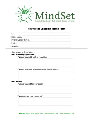 Coaching Intake Form PDF Complete With Ease AirSlate SignNow