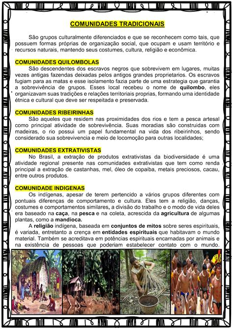 Atividades Sobre Comunidades Tradicionais 3o Ano - RETOEDU
