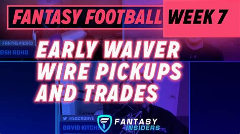 Week 7 Waiver Wire Show Fantasy Football 2018 Youtube